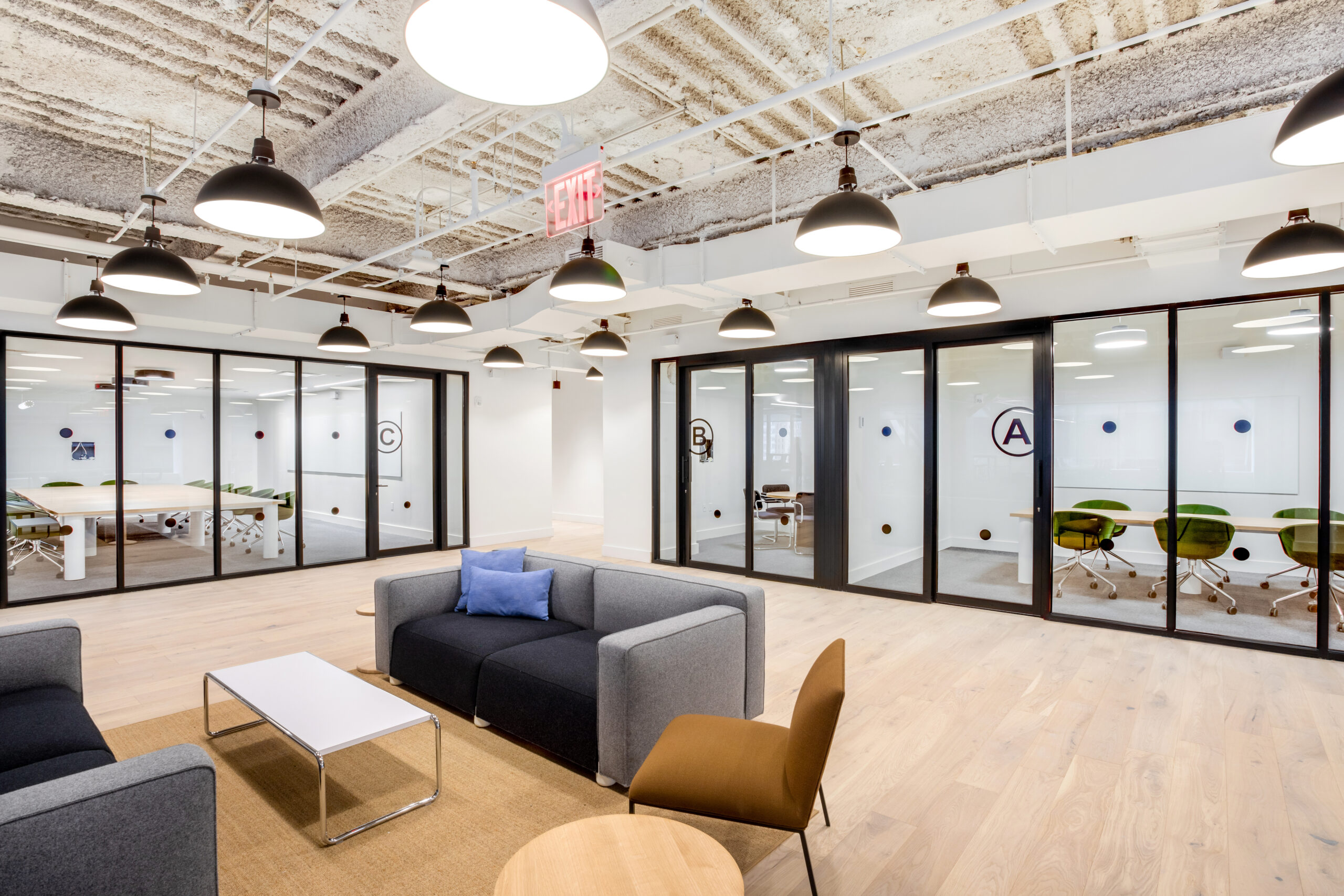 wework conference rooms and lounge at 22 Cortlandt